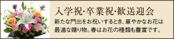 入学祝・卒業祝・歓送迎会_新たな門出をお祝いするとき、華やかなお花は最適な贈り物。春はお花の種類も豊富です。
